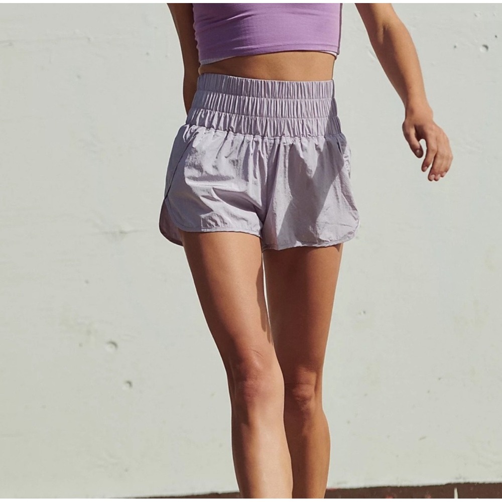 Free People FP Movement The Way Home Shorts Sz L Light Purple Lilac Athletic Gym